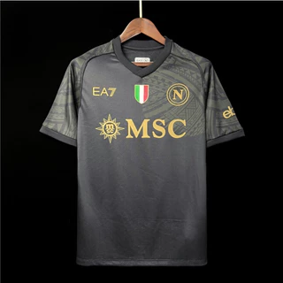 Camiseta Esportiva Masculina De Manga Curta 23/24 Napoli Fora Da Terceira Do Time De Futebol