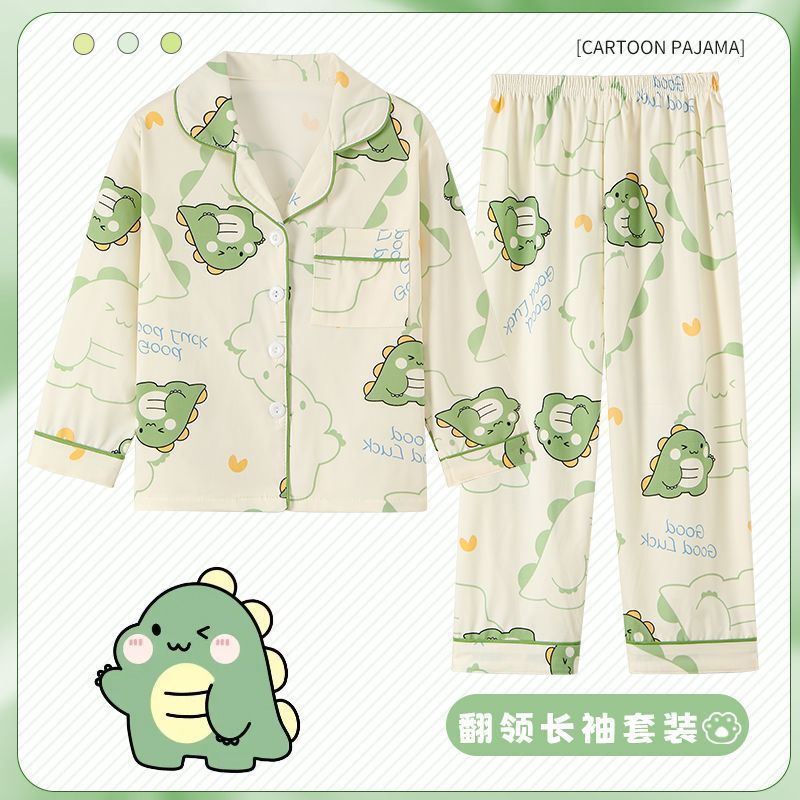 Dinossauro Pijama infantil Meninos Meninas Moda Confortável Roupa de Lounge de duas peças /3-14 anos Conjunto infantil
