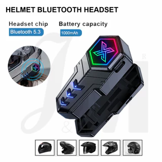 Bt 5.3 Fone De Ouvido De Motocicleta Estéreo Sem Fio Belkit Mãos-Livres Redução De Som À Prova D'água Com Luz Ambiente Bluetooth inercom 5.3