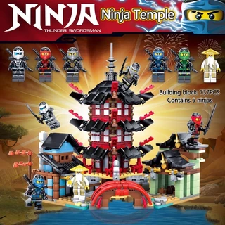 730 peças Lego Ninjago Ninja Temple Set Blocos de Construção Brinquedos Educativos Presentes de Aniversário das Crianças
