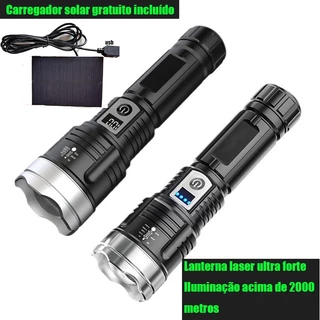 [Entrega 24 horas]Impermeável e à prova de poeira lanterna super potente、lanterna Solar、lanterna tática militar、Com Carregador Solar,dequado para caminhadas noturnas, camping, viagens e pesca