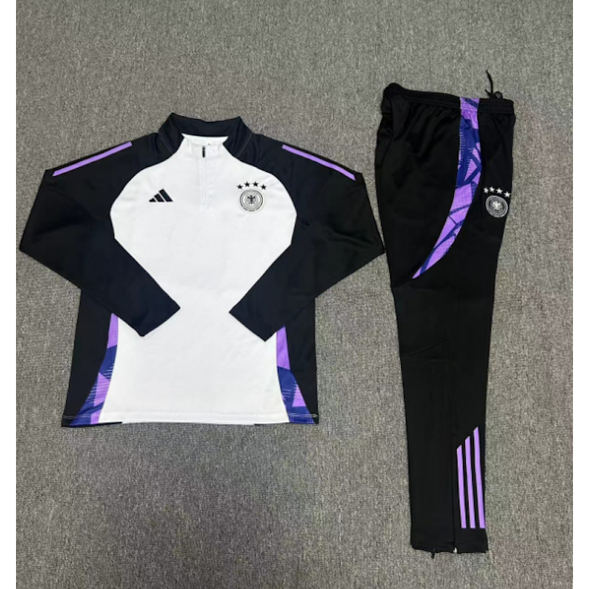 2024/25 Conjunto De Time Manga Longa Alemanha Kit De Treinamento Reus Wirtz Muller Camisa Jaqueta + Calças Camiseta Treino Branco Tamanho P-2GG