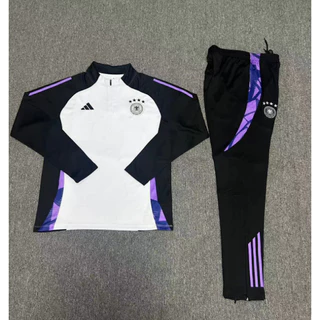 2024/25 Conjunto De Time Manga Longa Alemanha Kit De Treinamento Reus Wirtz Muller Camisa Jaqueta + Calças Camiseta Treino Branco Tamanho P-2GG