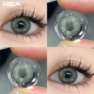 Lentes De Contato Yimeixi 2 Peças Iris Híbrido 14,2mm Verde Cinza Hottie