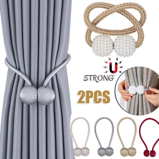 2PCS Cortina Magnética Clip Acessórios Porta-Esférica Fivela Pendurada Tieback