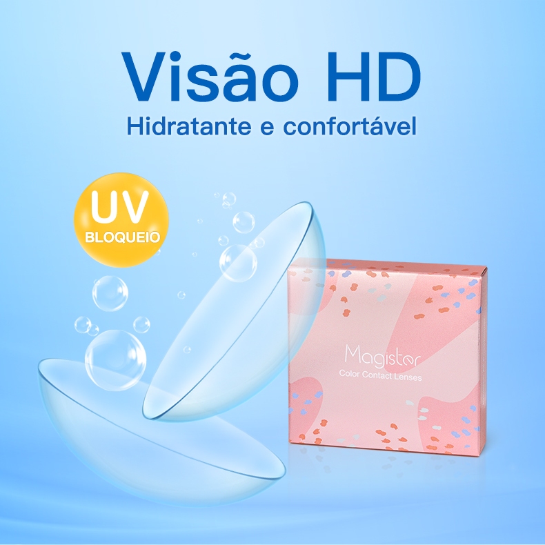 (-1,00 ~-10,00) Magister Lente De Contato Grau Transparente Semi-Anual 14,0mm 1 Par/2 Peças