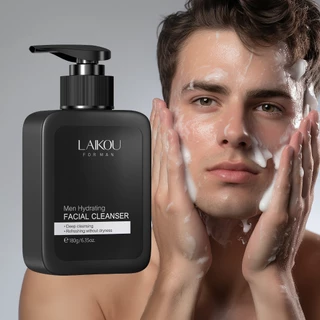 Limpador Facial Hidratante Aminoácido Para Homens-LAIKOU Homem 180g Controle De Óleo De Limpeza Profunda Refrescante Sem Secagem Melhora A Pele Com Acne Revitalize