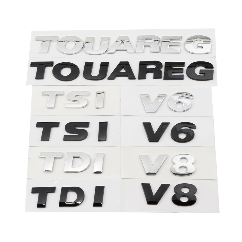 Volkswagen TOUAREG V6 V8 TDI TSI Logotipo Do Porta-Malas Traseiro Carro Emblema Autocolante De Deslocamento Letras VW Decoração Decalque Auto Acessórios