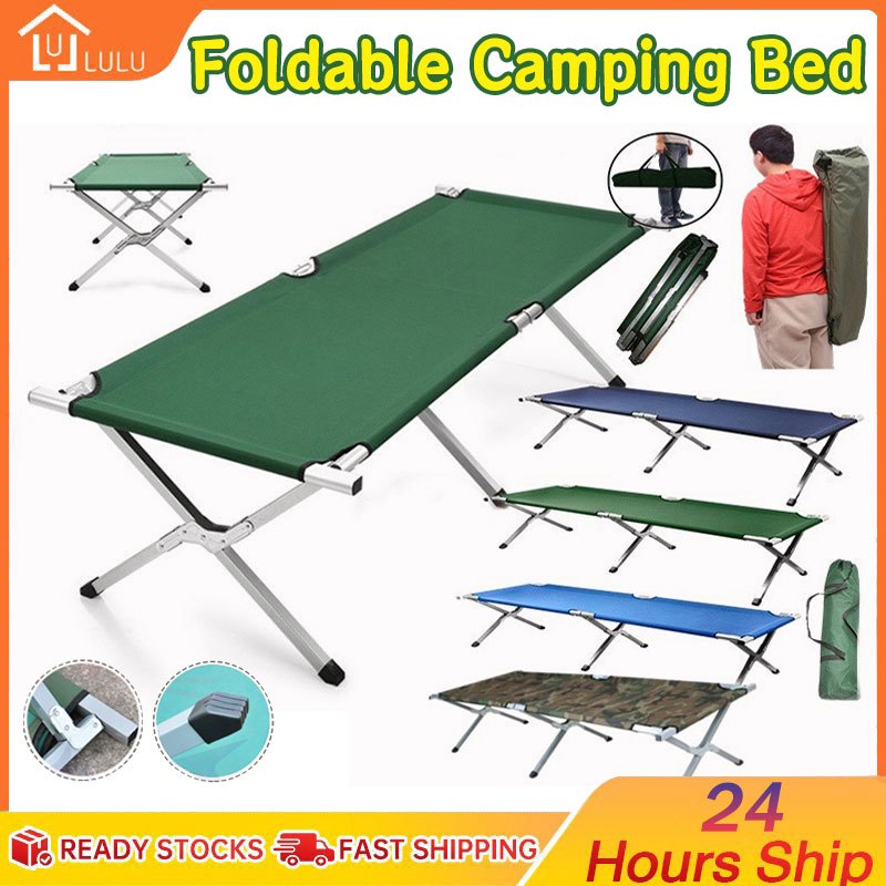 【 Ready Stock 】 Camping Cama Dobrável Para Acampamento Portátil Ao Ar Livre Oxford Almoço De Praia