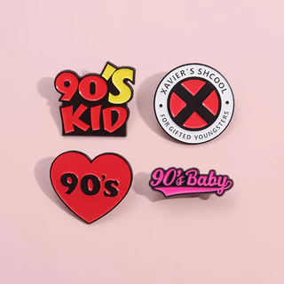 Engraçado 90's Kids Brooch Pins Cartoon Textos Broches Lapela Crachás Mochila Acessórios De Roupas Presentes Para Amigos