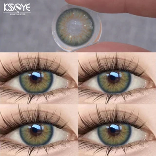 2pcs Myopia Lentes De Contato Com Graus (0-8,00) KSSEYE Colorida Lens14,5mm Verde Gatinho Híbrido 1 Ano Use em Oferta na Shopee