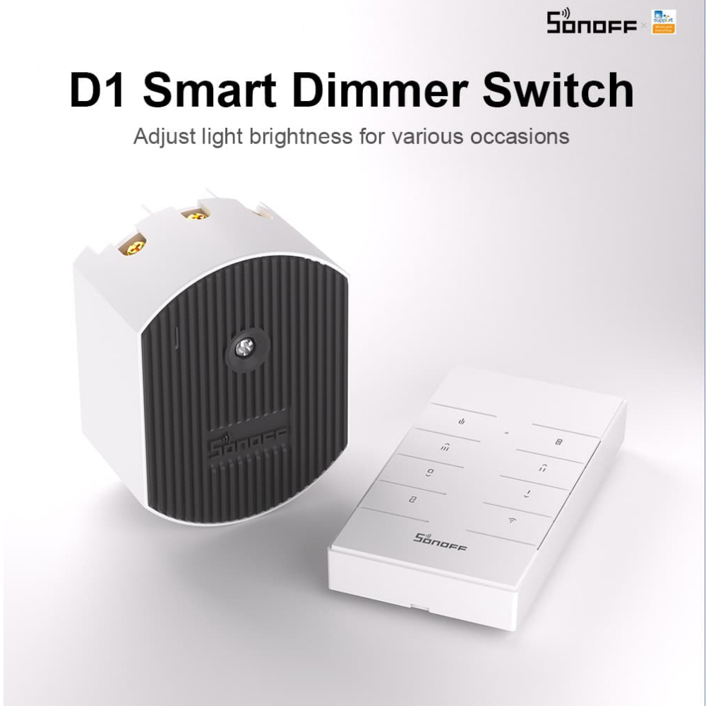 SONOFF D1 WiFi Smart Dimmer Switch High-Accurate Monitoring Light Ajuste De Brilho Para Várias Ocasiões Alexa Google eWeLink APP