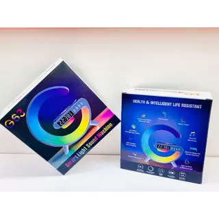 Alto-falante Bluetooth sem fio Big G Luz ambiente Telefone celular sem fio Relógio de carga sem fio Luz nocturna Multi-função Áudio Pequeno G Alto-falante