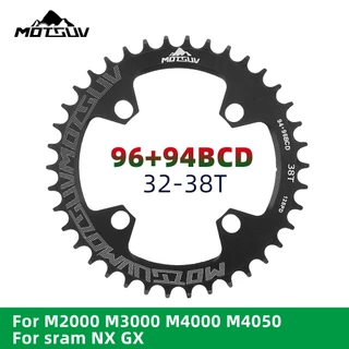 MOTSUV Coroa Redonda Bcd 96 32T 34T 36T 38T Anel De Corrente Com 4 Parafusos Simples Mtb Para NX GX X1 M4000 M4050 Prato Monoplaca