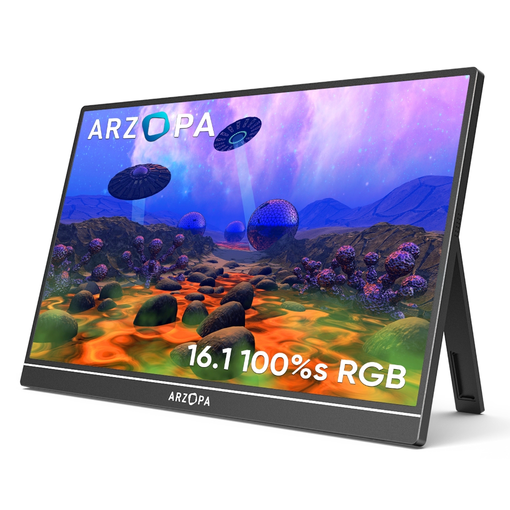 Arzopa Z1C-Monitor Portátil Com Suporte 100 % sRGB De 16.1 