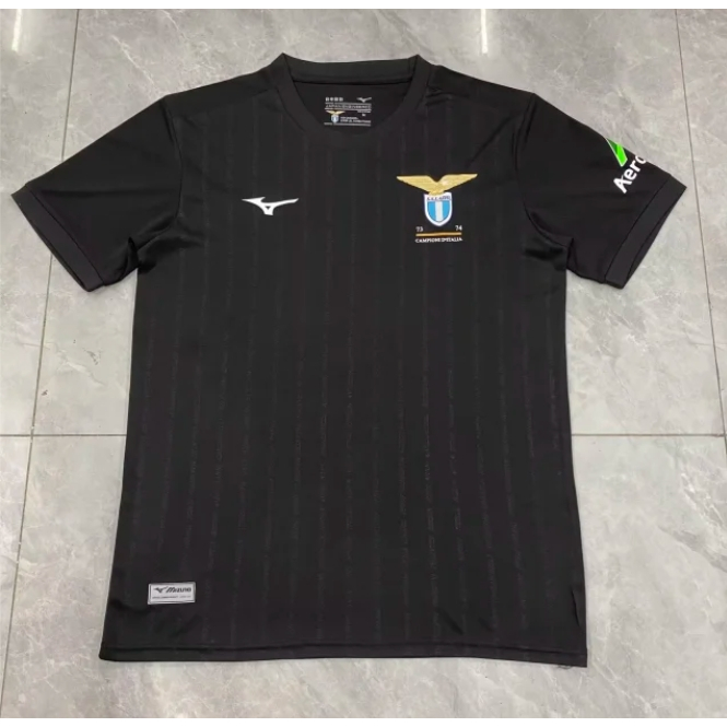 24/25 Lazio Edição Comemorativa Camisa Esportiva Preta Tailândia De Manga Curta Superior