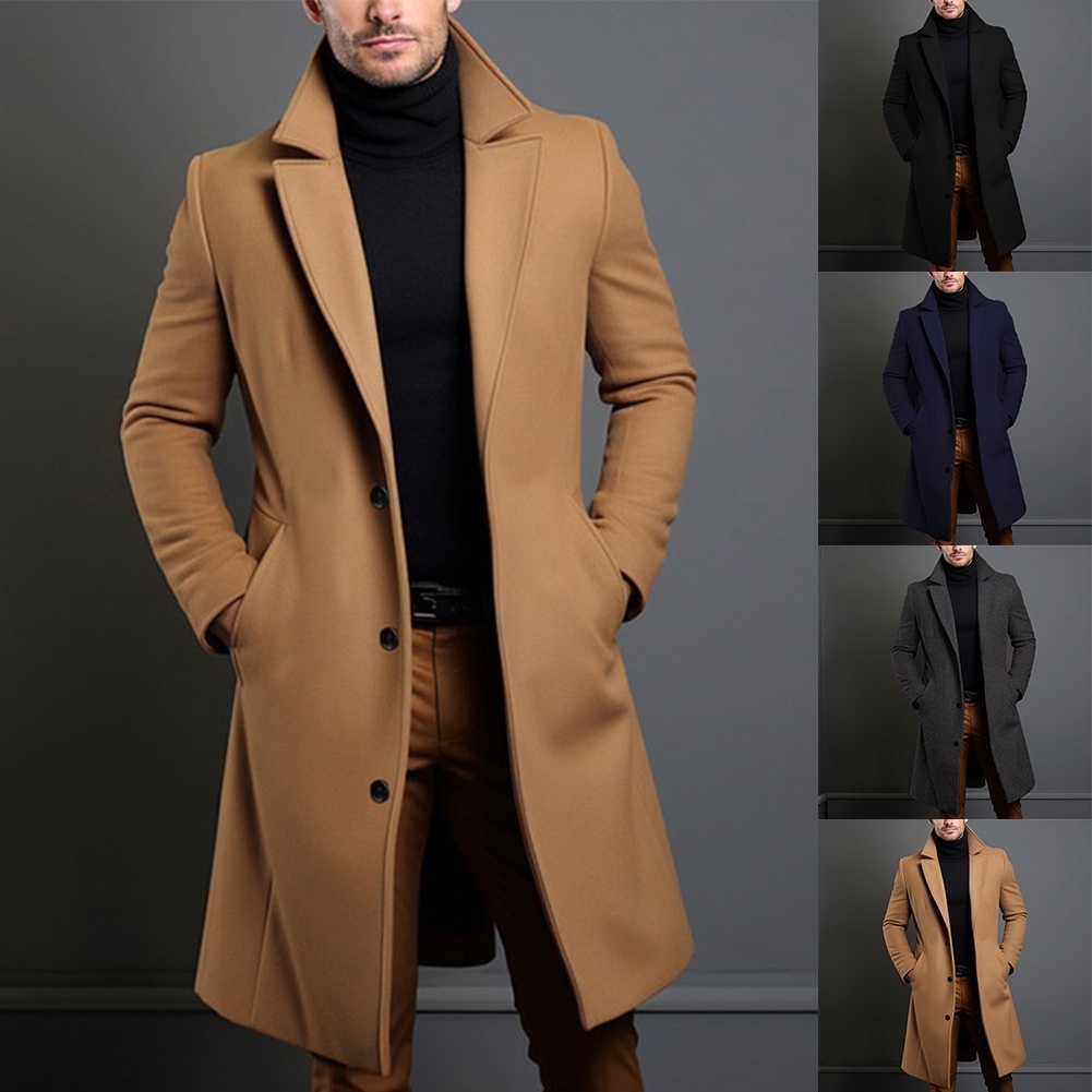 Sobretudo Masculino longo Jaqueta Impermeável