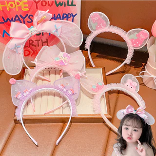 Orelha De Coelho Fofo Para Crianças Sanrio Head Hoop Girls 2024 Novos Acessórios De Cabelo Kuromi