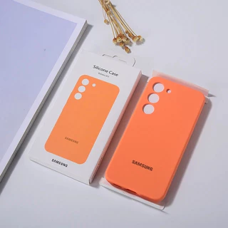 Capa Protetora Original Samsung S24 Ultra S23 S22 Plus Telefone De Silicone Líquido De Toque Suave Total À Prova De Choque Para Galaxy S24 + S23Plus S22
