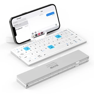 Mini Folding Bluetooth Keyboard,Wireless BT Keyboard,Portable Wireless Keyboard with Stand Holder,for iOS Android Windows Smartphone Tablet Laptop