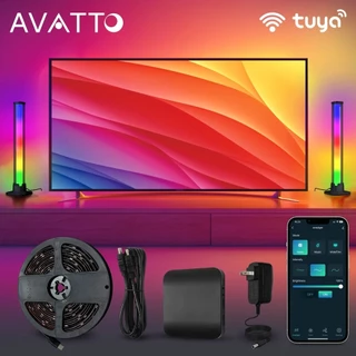 AVATTO Tuya TV WiFi Smart Ambient LED Backlight Para 4K HDMI 2.0 Device Sync Box Kit De Fitas , Works Alexa Google home