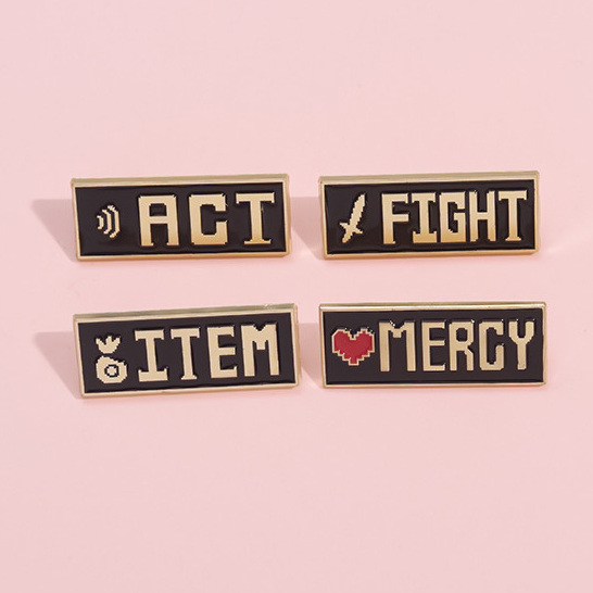 Jogo Engraçado Mercy Ou Fight Brooch Pins Textos Broches Lapela Crachás Punk Gothic Jewelry Gift Para Amigos