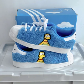 Novo Estilo OS SIMPONS X Tênis antiderrapantes de ponta baixa resistentes ao desgaste Blue Simpson