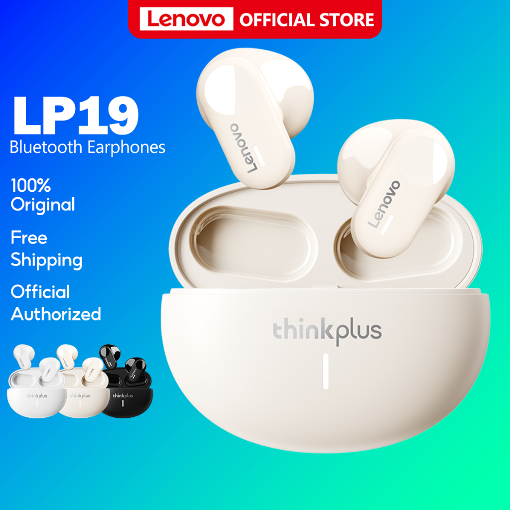 Lenovo LP19 Fones De Ouvido Bluetooth Sem Fio Semi In Ear Hifi Stereo À Prova D'água Controle Inteligente De Toque Mini Com Microfone 5.1