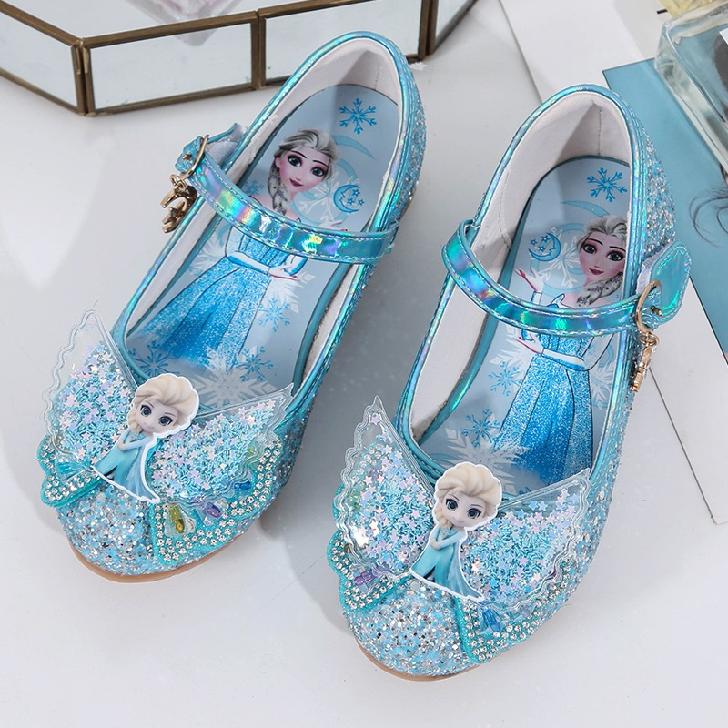 Princesa Elsa Sapato Infantil Menina Elegantes Sapatos de Salto Alto de ...