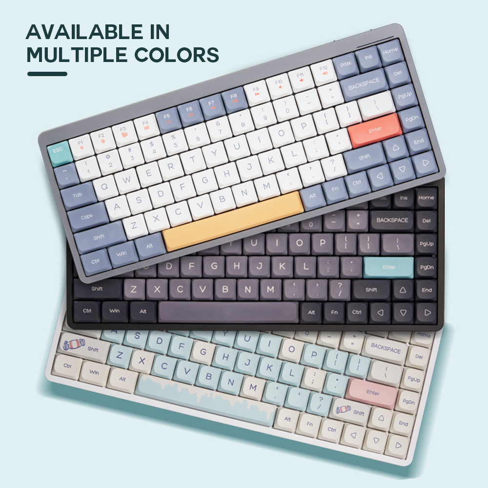 YK75 Teclado Mecânico Sem Fio 2.4G + BT5.0 + C Tipo hot swappable 84 Teclas 3 Modos OUTMU Baixo Interruptor 15 Efeitos De Iluminação