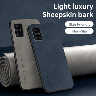 Para Samsung Galaxy A51 A71 A52 A72 A52S A31 A12 A32 A22 A03 A13 Pele De Carneiro Fosco De Luxo Capa De Couro De Silicone À Prova De Choque
