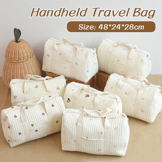 Bolsa De Viagem Para Bordado Portátil Mamãe Carrinho De Bebê De Grande Capacidade Mochila De Algodão Pendurar No Ombro Organizadora Multifuncional