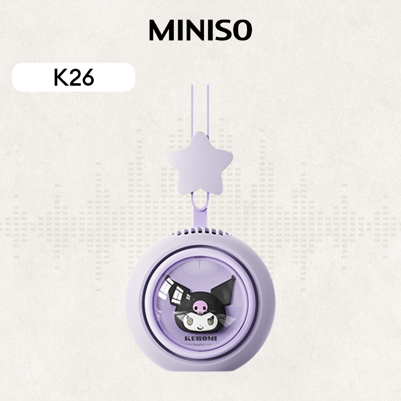 Miniso × Sanrio K26 Ventilador De Pescoço Pendurado Leve Simulado De Vento Natural Silencioso