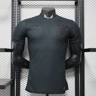 [Versão Do Jogador] 2425 Novo Corinthian Longe Preto De Alta Qualidade Camisa De Futebol De Manga Curta Camiseta Da Linha AAA + S-4XL