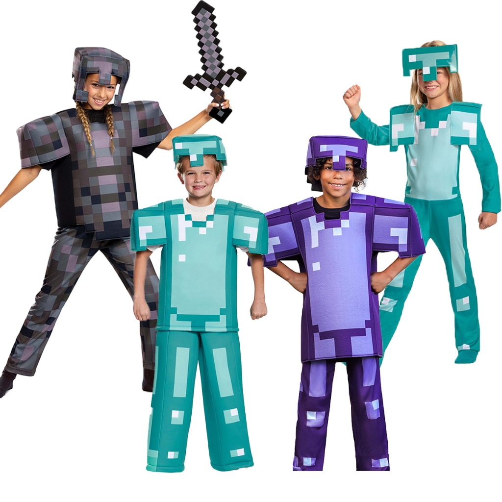 Kids Halloween Minecraft Cosplay Diamond Armor Series Boys Girls Jogo ...