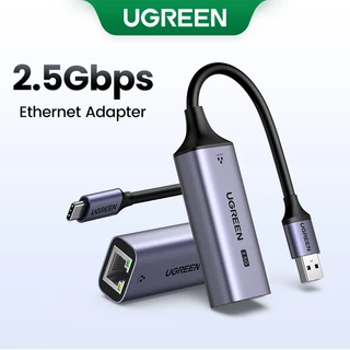 UGREEN USB-A/C 3.0 2.5Gbps Adaptador Ethernet 15cm Cartão De Rede Com Fio Para Windows , Mac OS , Suporte Macbook Dell XPS Laptop , iPad