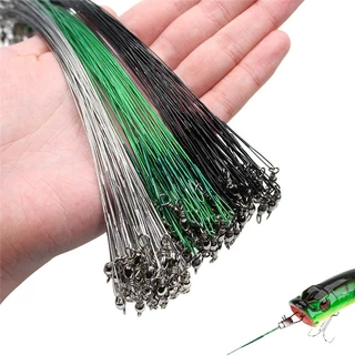 1pcs/lot Linha De Pesca Em Aço Anti-Mordida Líder De Arame De Com Acessório Giratório Trela Central De Chumbo 15CM-30CM