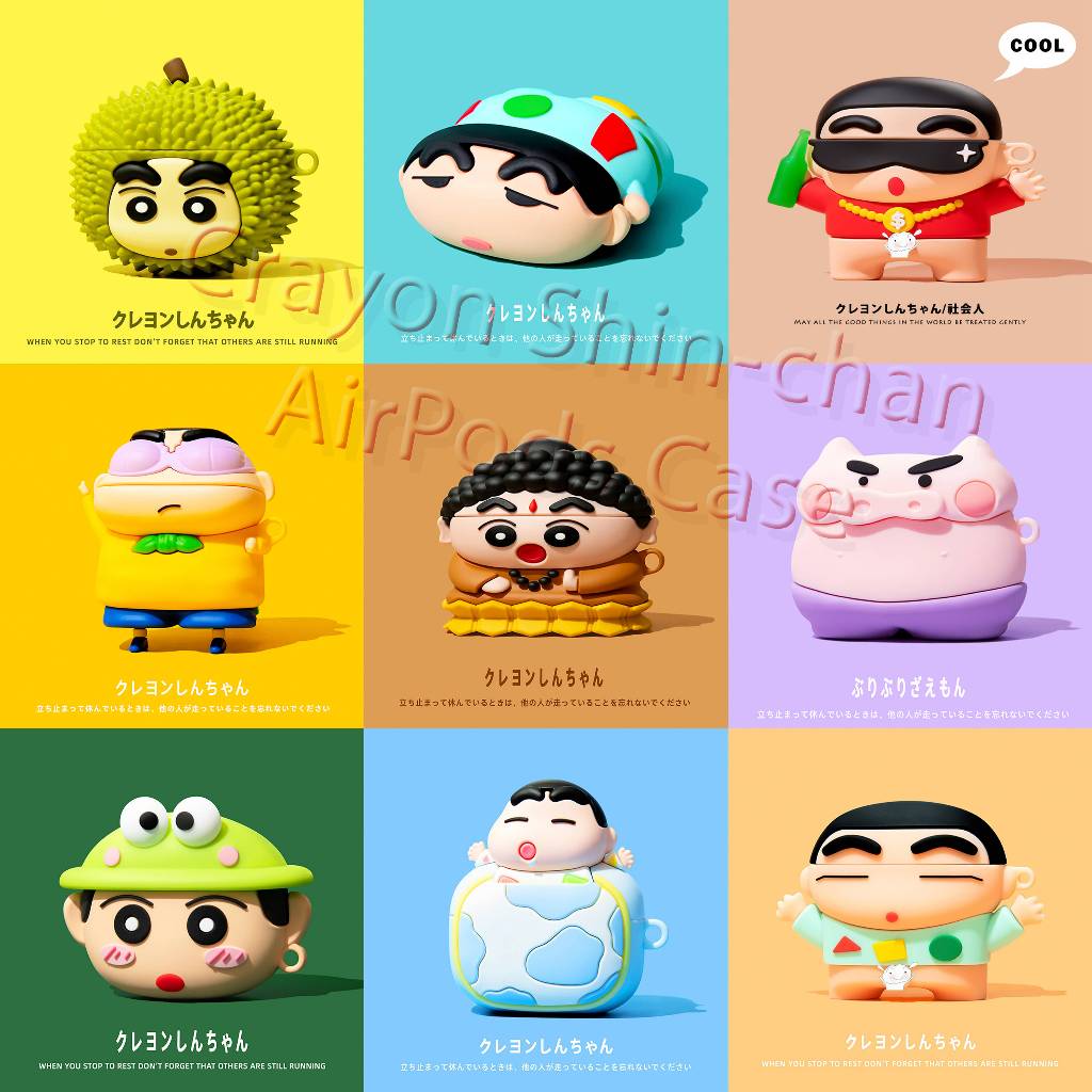 9 Crayon Shin-chan Para Airpods3a Geração case 2023 AirPodsPro2 AirPodsPro AirPods2gen