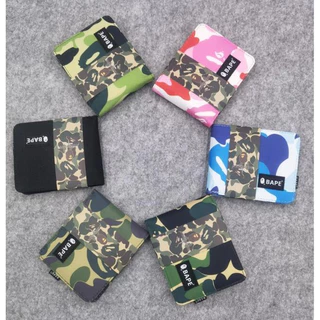 Carteira Curta Bape Camo De Lona Dobrável Para Homens E Mulheres Zero