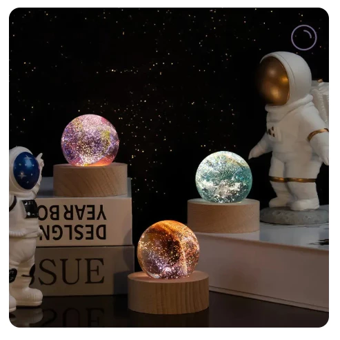 Bola De Glazeamento Colorida De Cristal Dragão Luminosa Esfera
