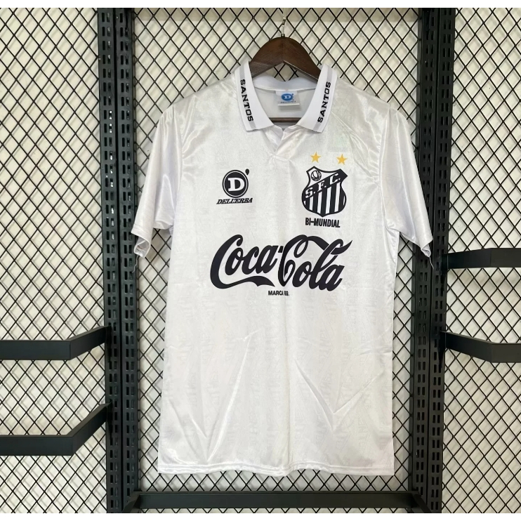 93/94 Santos Retro Tailândia Camisa Esportiva De Futebol Jersey Top Manga Curta