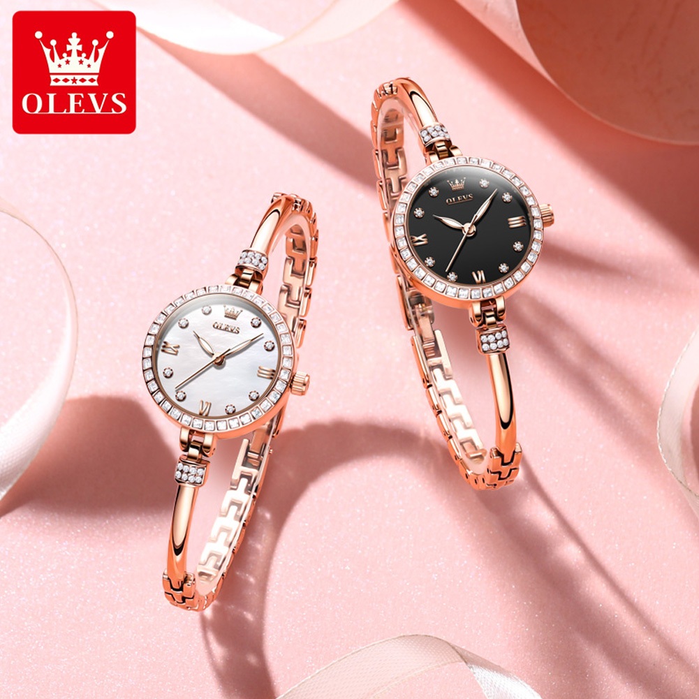 OLEVS Relógio Feminino Relogio Brilhante A Prova D'água Luxo Orient Original De Aço Inoxidável Quartzo 5585