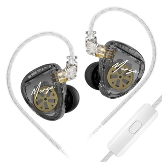 KZ Merga 2dd 10mm + 8mm Fones De Ouvido Intra-Auriculares hifi Fone De Alta Resolução Afinação Sem Dor Usando design exterior Transparente Para Jogos De Computador Música De Vídeo cpin 0,75/0,78