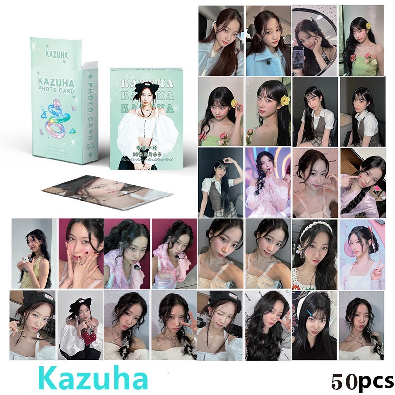 50-55pcs LE SSERAFIM Laser HOLOGRAPHIC LOMO Cards Sakura CHAEWON