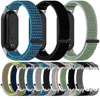 Pulseira De Nylon Para Xiaomi mi Band 8 8NFC Acessórios Velcro Esportivo De Substituição