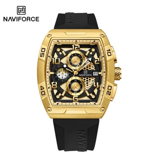 NAVIFORCE 8052 Fashion Casual Silicone Strap Quartzo Simulado Relógio/À Prova D'água em Oferta na Shopee