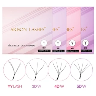 Arison Plus YY/W3D/W4D/W5D Caixa Grande Extensão de Cilios Volume Brasileiro Egípcio