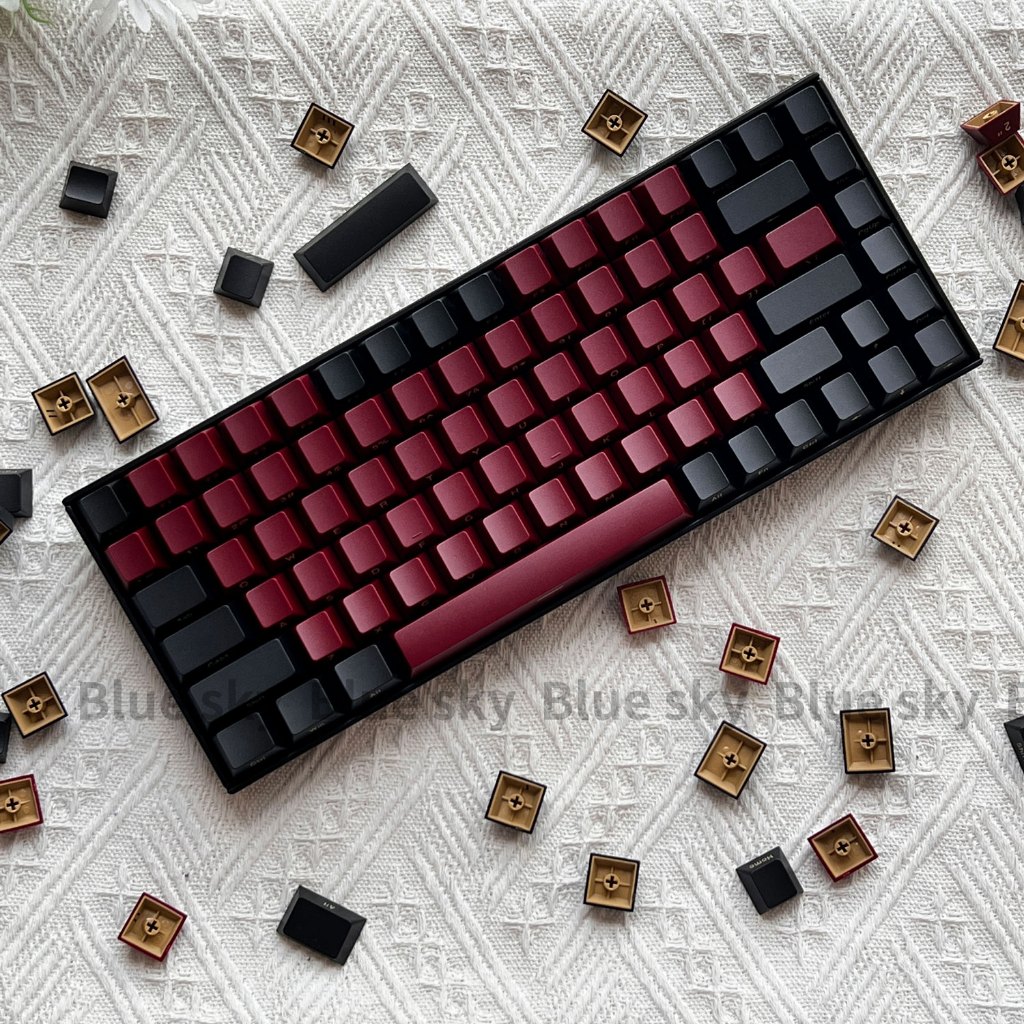 【 Blue Céu 】 GMK Tema Samurai Vermelho Tampas Laterais De Teclas Opaco Perfil Duplo Tiro/Cereja 145 material ABS