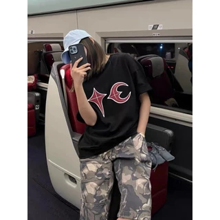 Nicho Do Thug Club T-shirt De Manga Curta Básica Bordada Pu Zaifan Que Combina Com A Camiseta Americana casual De Ajuste Solto