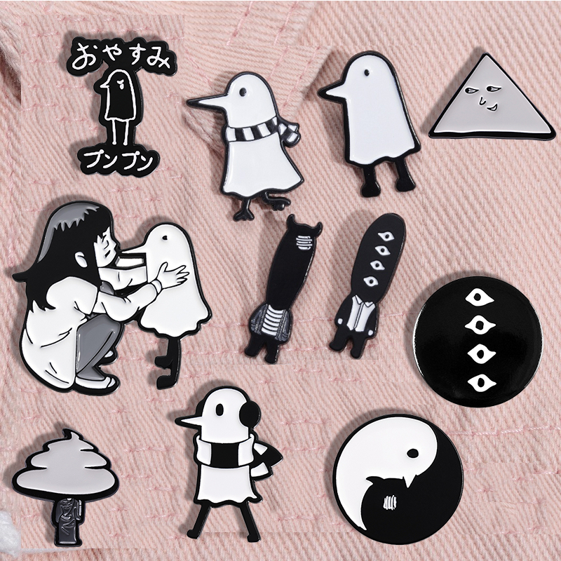 Criativo Boa Noite Broche Punk Cartoon Oyasumi Punpun Esmalte Pin Lapela Broches Metal Badge Jóias Acessórios Presentes